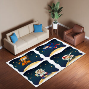 Astronaunts Flying In The Space Rug