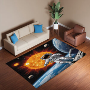 Astronaut And Solar Flare Rug