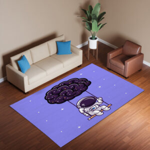 Cute Astronaut Swing On Brain Space Rug